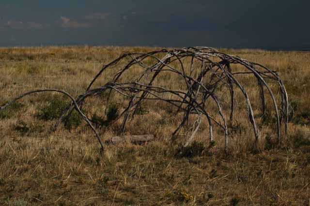 teepees used during a buffalo jump